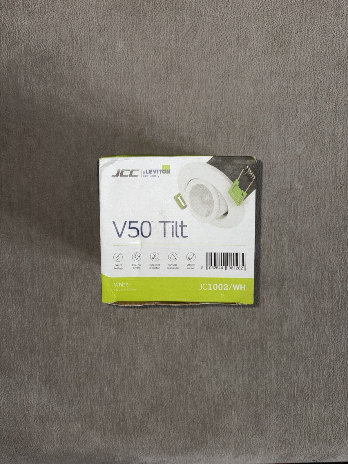 JCC Leviton V50 Tilt White LED Downlight Selectable Colour, Model JC1002/WH