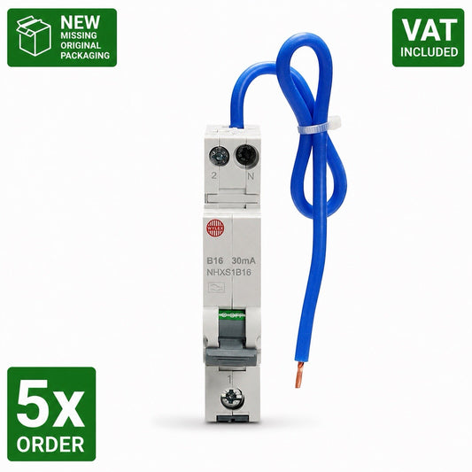 5x Wylex Mini NHXS1B16 16A B Curve 30mA Type A Compact RCBO New Other VAT Inc