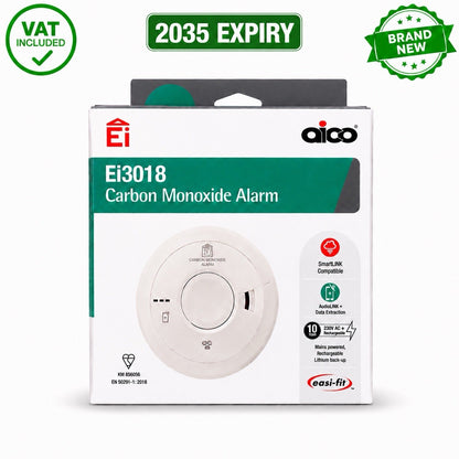 Aico Ei3018 Carbon Monoxide Alarm 2035 Expiry Brand New Mains Powered VAT Inc