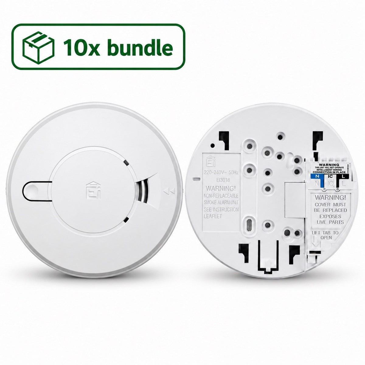 10x Aico Ei146e Optical Smoke Alarms with Bases – 2033 Expiry – Used