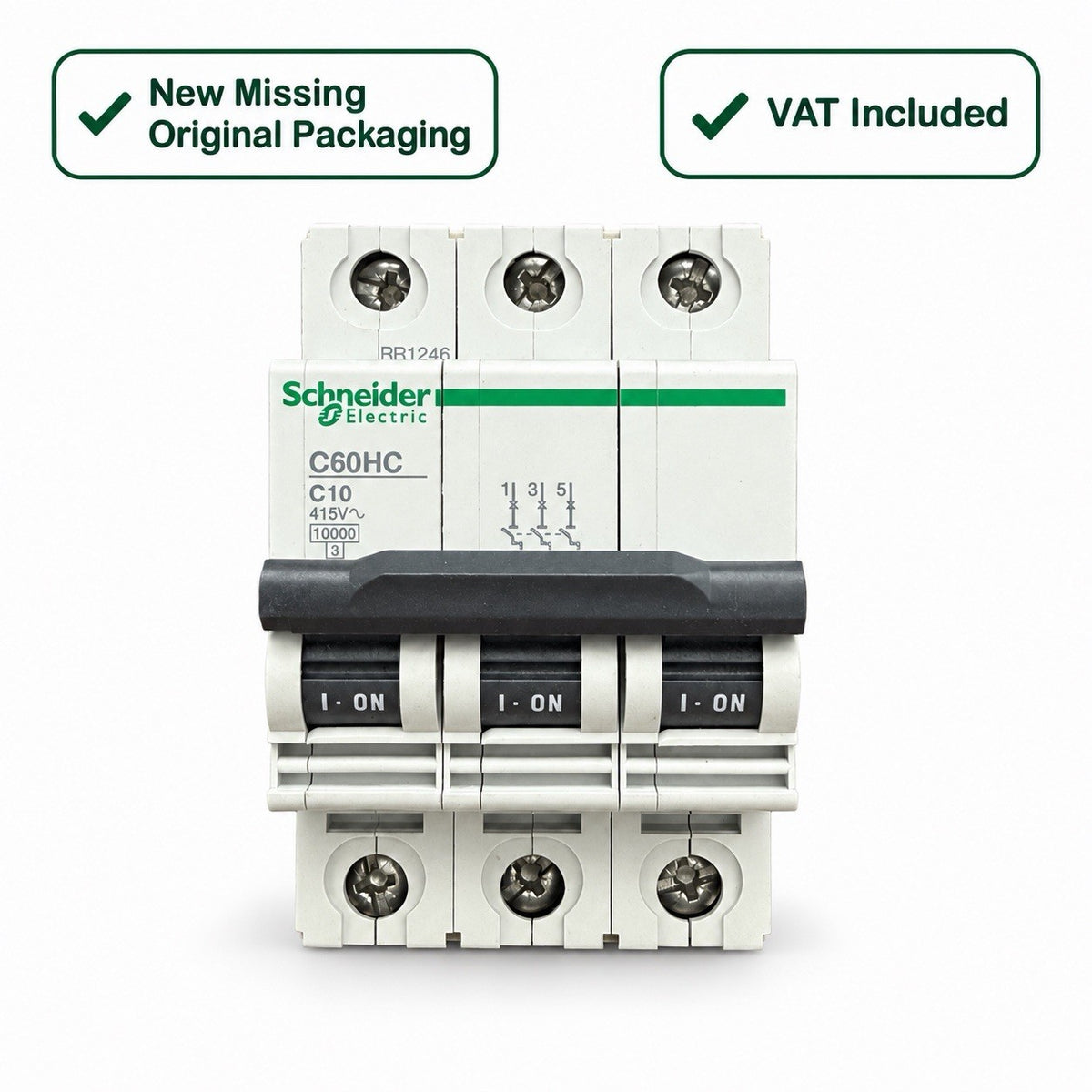 Schneider Electric C60HC C10 10A Three Pole MCB 10kA New Other VAT Included
