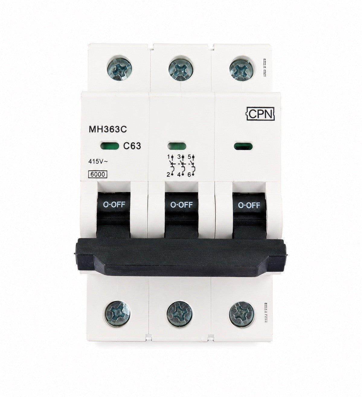 CPN MH363C C63 63A Triple Pole MCB 3 Phase Circuit Breaker