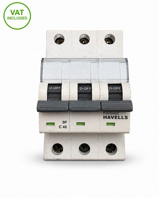 Havells PSH340C C40 40A 3 Pole MCB Triple Pole Circuit Breaker Used