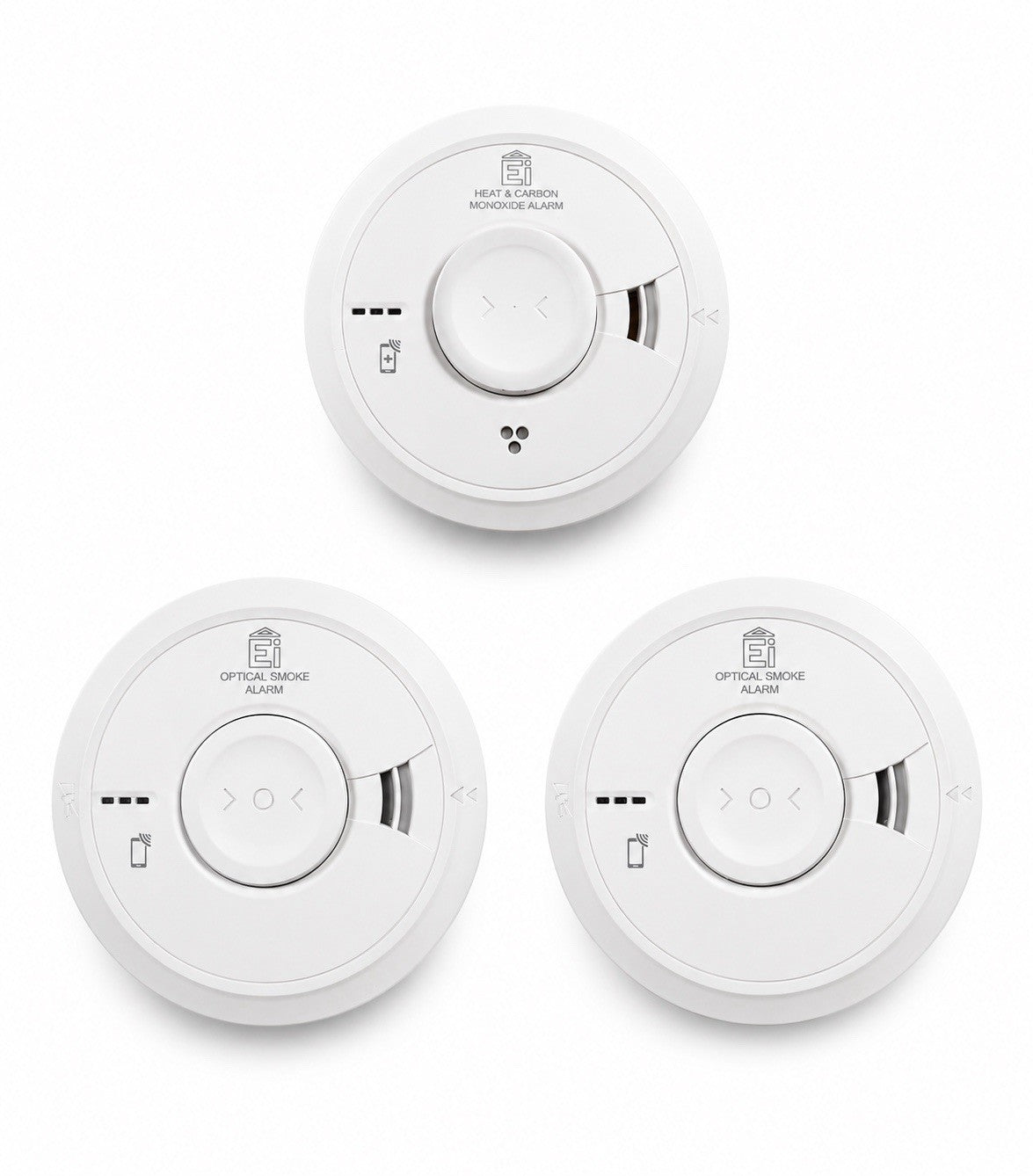 2x Aico Ei3016 Optical Smoke Alarm & Ei3028 Heat & CO Alarm Bundle 2032 VAT Incl