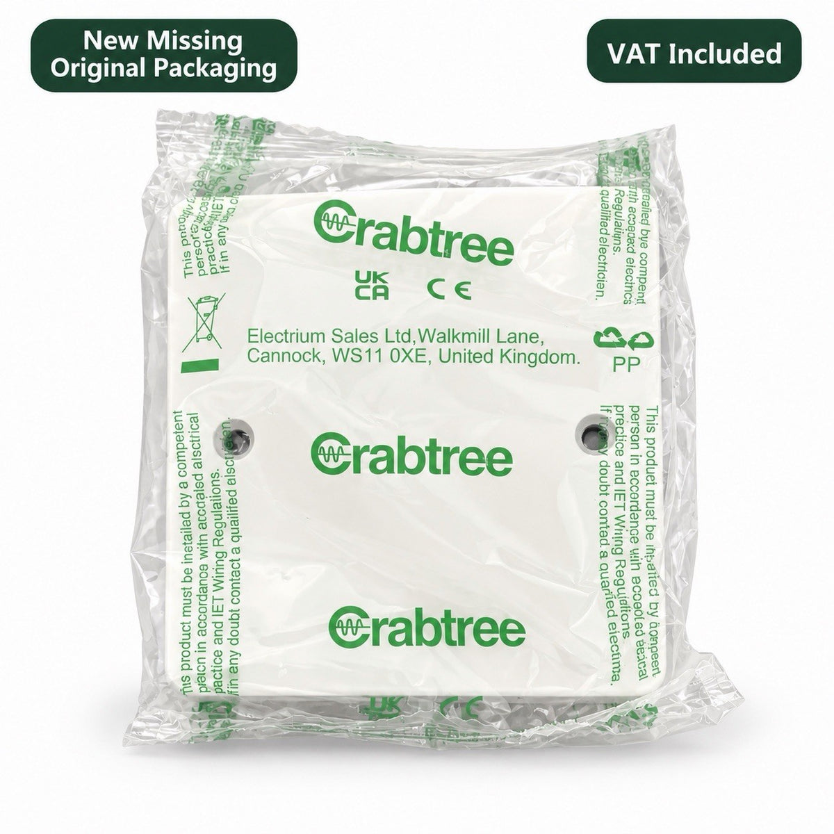 Crabtree 1 Gang Blanking Plate White New Other VAT Included