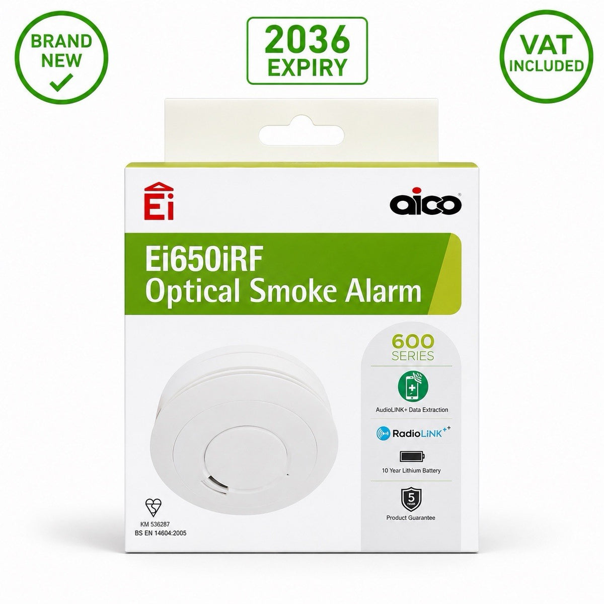 Aico Ei650iRF RadioLINK+ Optical Smoke Alarm 10 Year Lithium Battery 2036 New