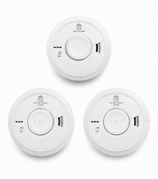 Aico 2x Ei3016 Smoke Alarms 1x Ei3014 Heat Alarm Bundle 2034 Expiry Used
