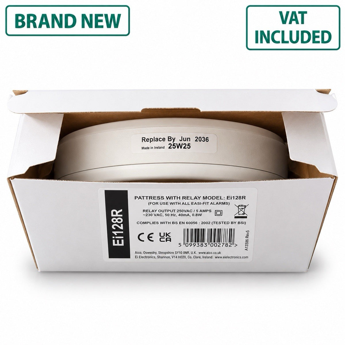 AICO Ei128R Pattress With Relay Easi-Fit Smoke Alarm Interface Expiry June 2036