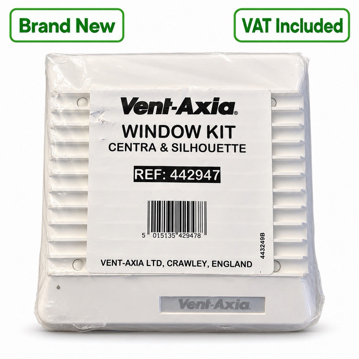 Vent-Axia 442947 Window Mounting Kit Centra & Silhouette White New