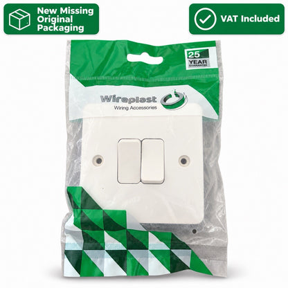 Wireplast W22S 2 Gang 2 Way Light Switch White New Other VAT Included