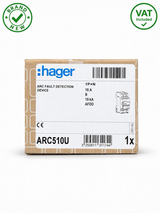 Hager ARC510U 10A B Curve 10kA AFDD Arc Fault Detection Device 1P+N Brand New