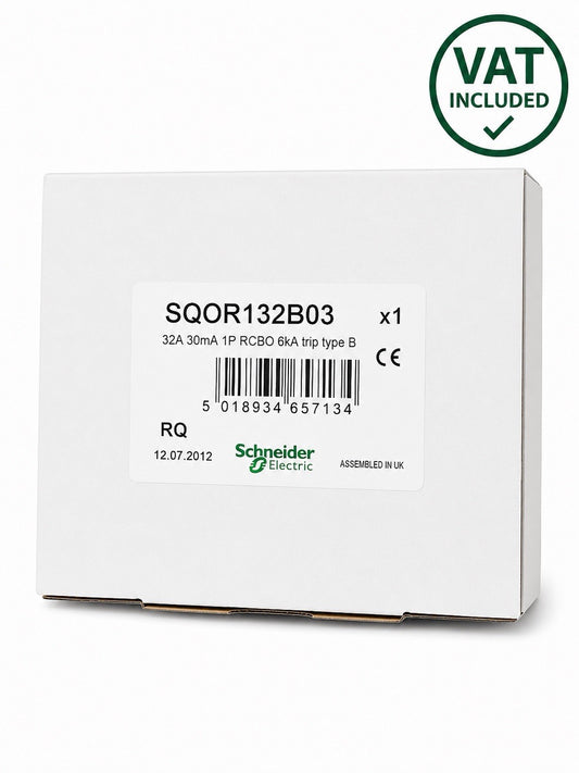 Schneider Square D RCBO SQOR132B03 32A B Curve 30mA 6kA 1P Brand New VAT Inc