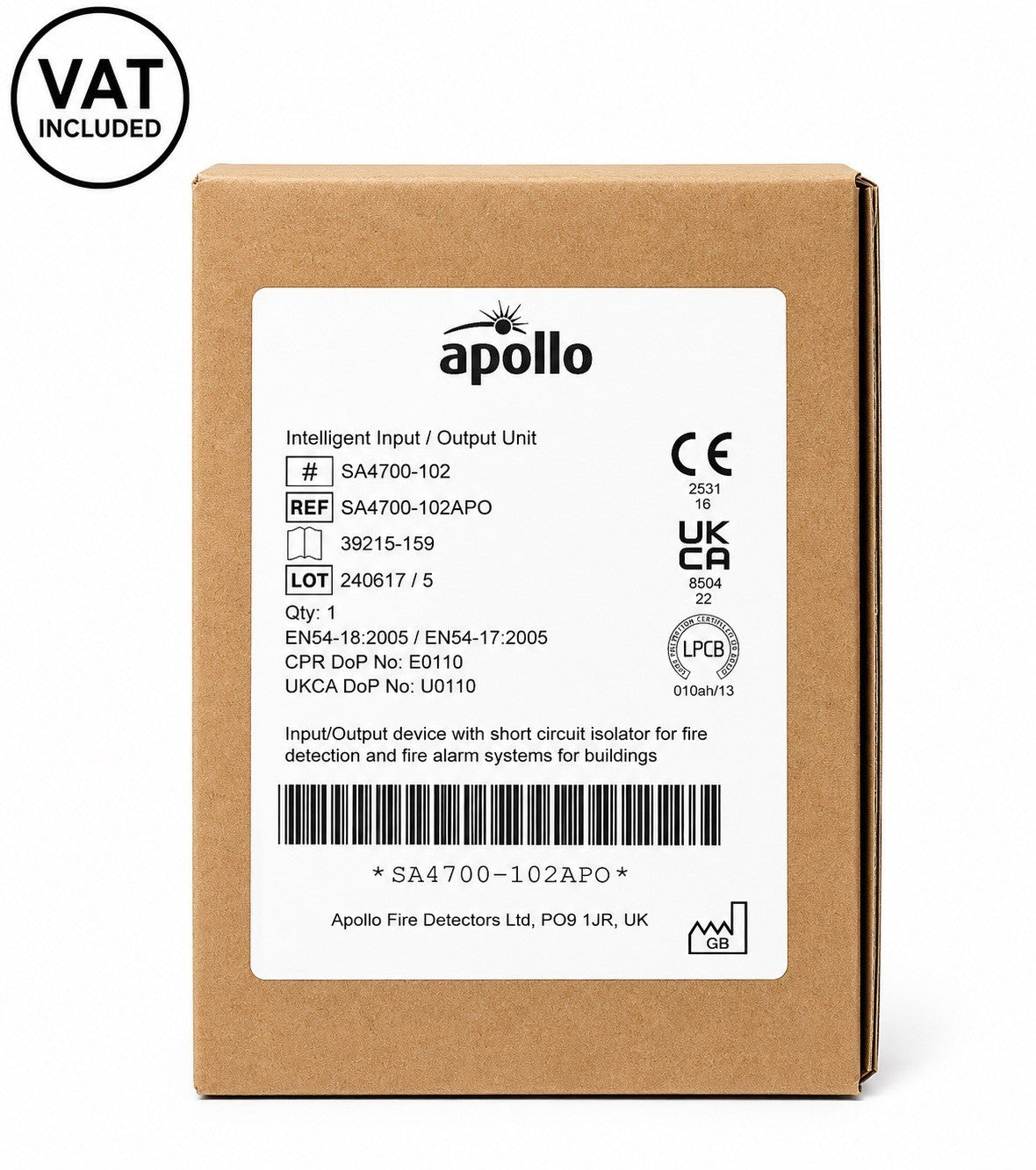 Apollo SA4700-102APO Intelligent Input Output Unit I/O Module Addressable