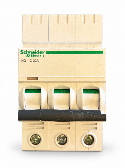 Schneider Electric iKQ C20 20A 3 Pole MCB Used