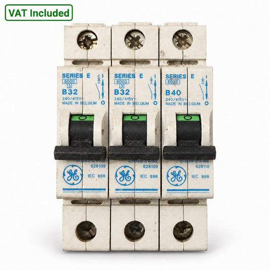 GE Series E MCB Bundle 2x B32 32A 1x B40 40A Single Pole Used