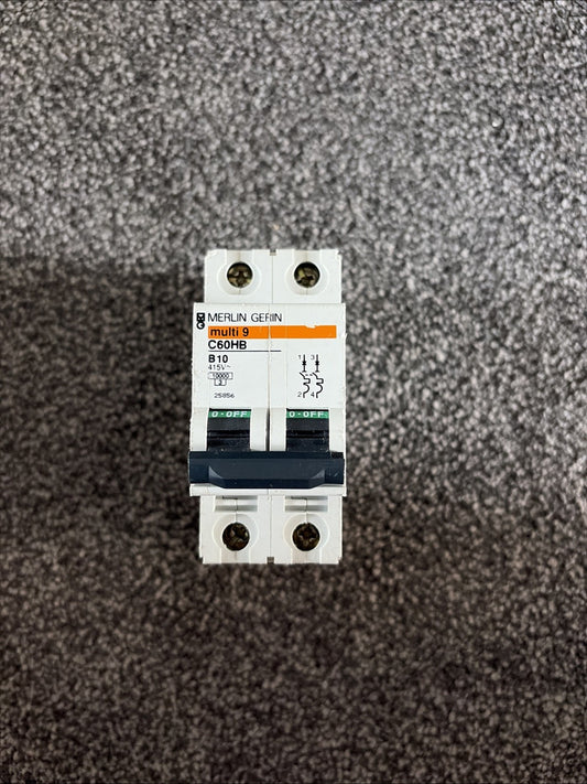Merlin Gerin Multi 9 C60HB B10 DOUBLE POLE 415V (25856) VAT included In Price