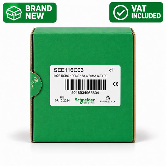 Schneider Electric SEE116C03 16A C Curve 30mA Type A RCBO 1P+N Brand New