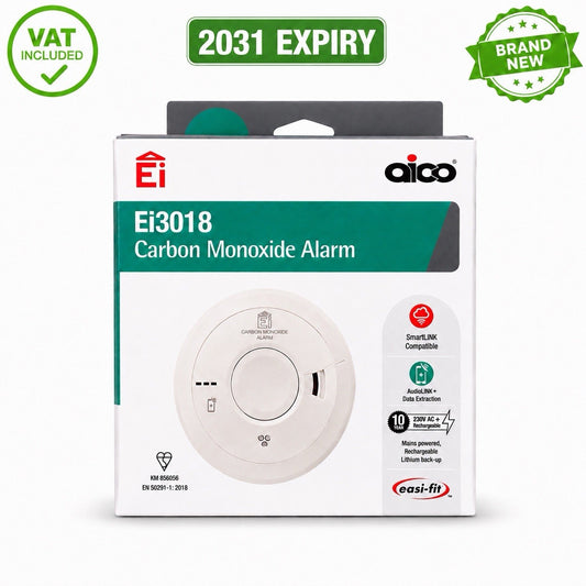 Aico Ei3018 Carbon Monoxide Alarm 2031 Expiry Brand New Mains Powered VAT Inc