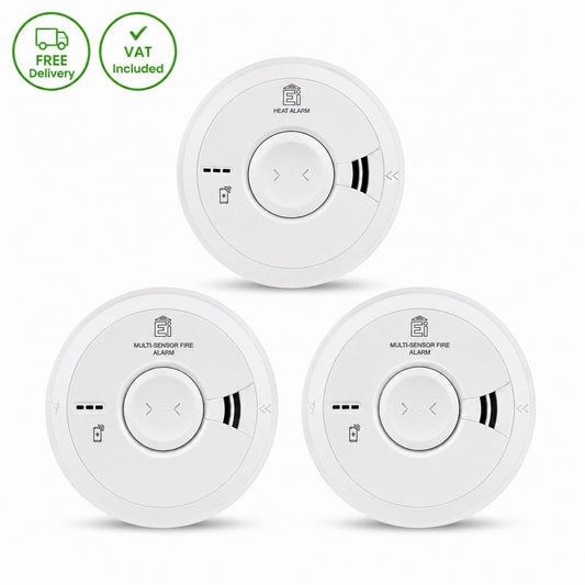 Aico Ei3024 x2 + Ei 3014 x1 Fire & Heat Alarm Bundle 2032 Expiry Sealed Battery