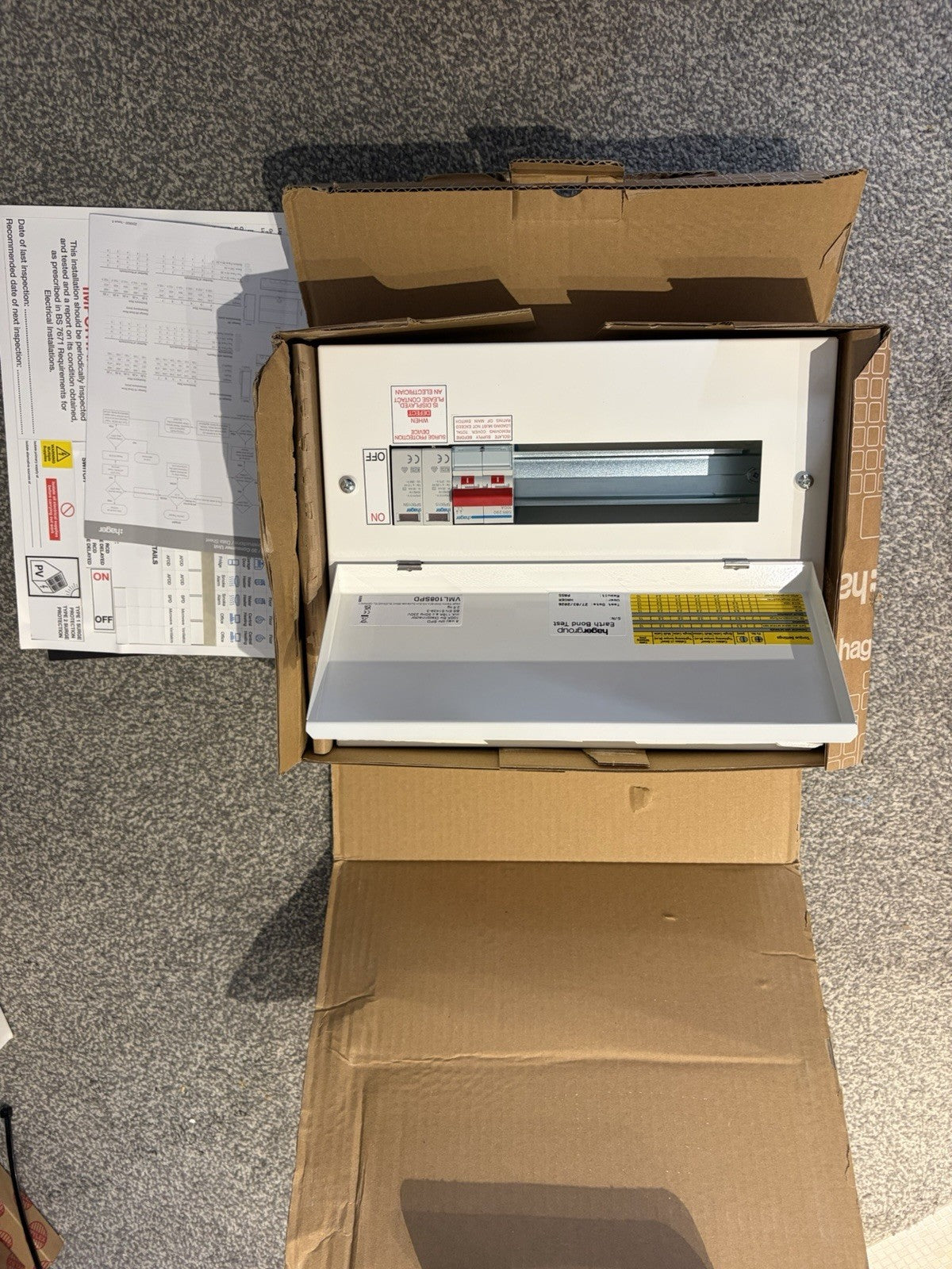 Hager VML108SPD 8 Way Consumer Unit 100A Main Switch SPD Surge Protection