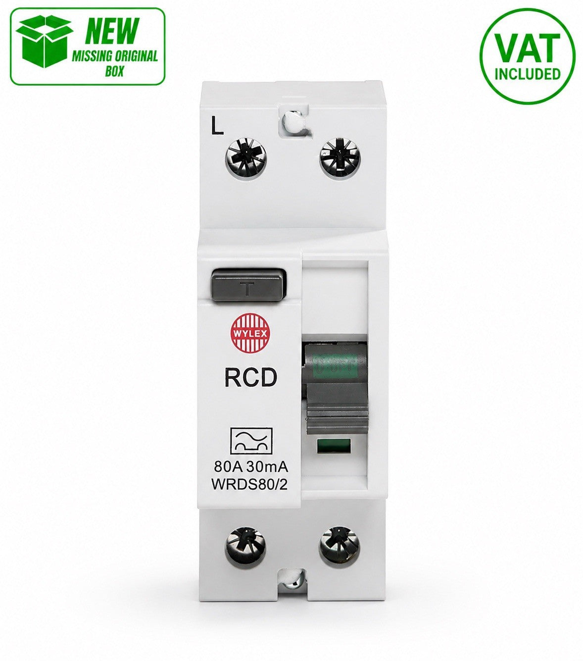 Wylex WRDS80/2 80A 30mA RCD 2 Pole Residual Current Device New Other