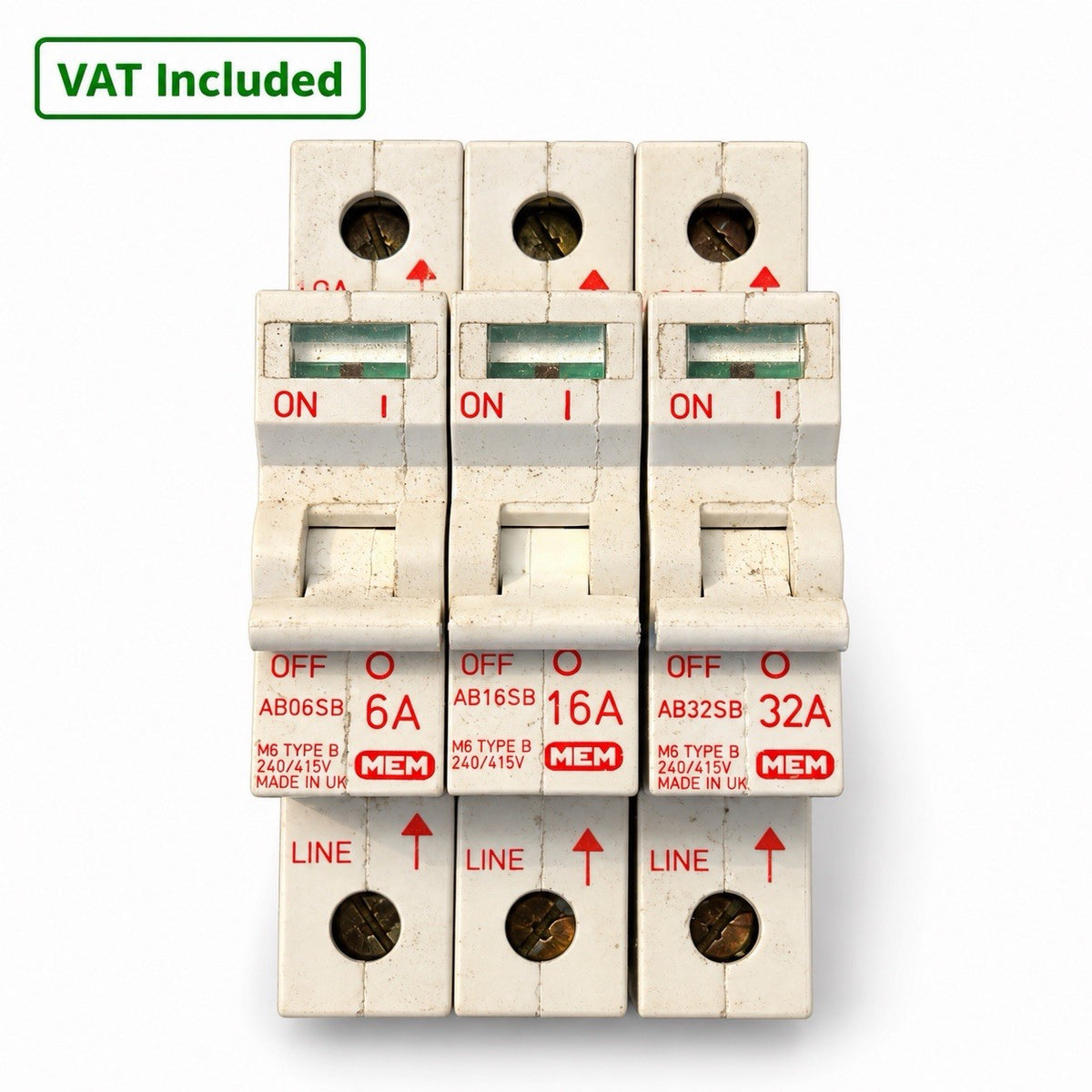 MEM MCB Bundle AB06SB 6A AB16SB 16A AB32SB 32A Type B Used