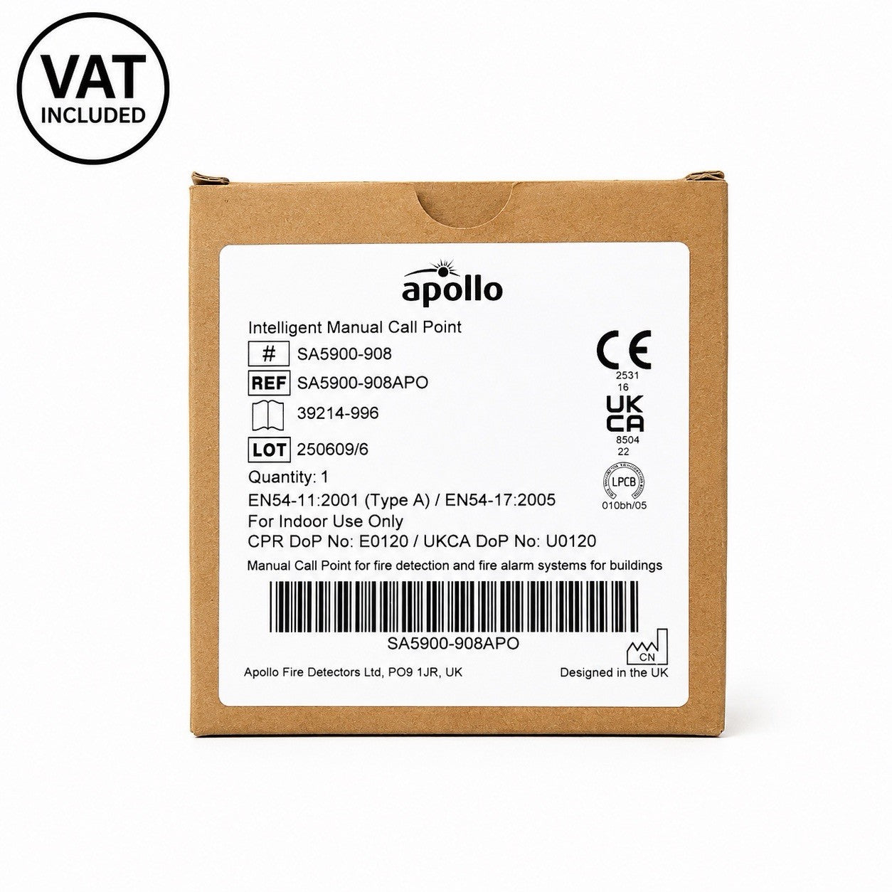 Apollo SA5900-908APO Intelligent Manual Call Point Fire Alarm Break Glass